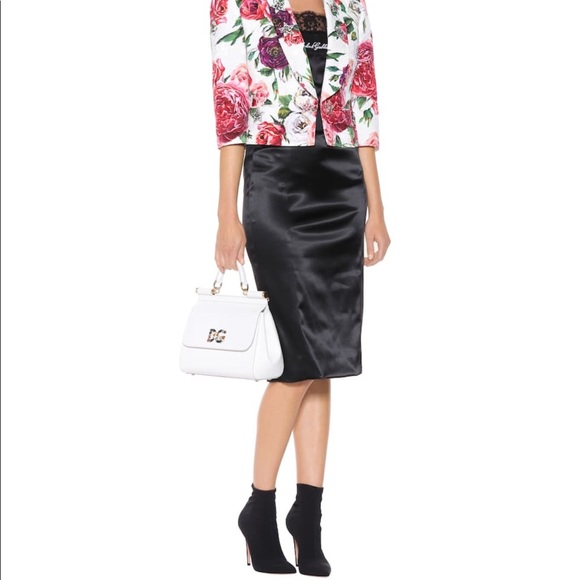 Dolce & Gabbana Dresses & Skirts - Dolce & Gabbana Black Satin Pencil Skirt
